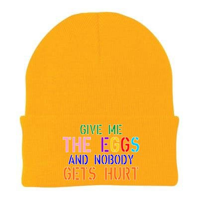 Give Me The Eggs and Nobody Gets Hurt Easter Egg Hunt Knit Cap Winter Beanie