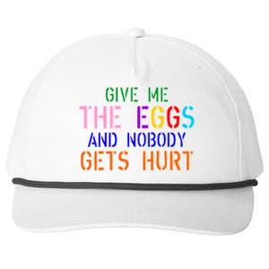 Give Me The Eggs and Nobody Gets Hurt Easter Egg Hunt Snapback Five-Panel Rope Hat