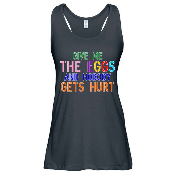 Give Me The Eggs and Nobody Gets Hurt Easter Egg Hunt Ladies Essential Flowy Tank