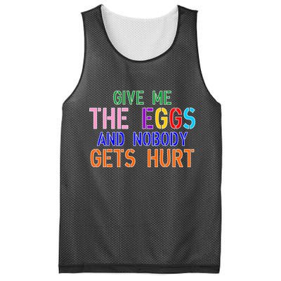 Give Me The Eggs and Nobody Gets Hurt Easter Egg Hunt Mesh Reversible Basketball Jersey Tank