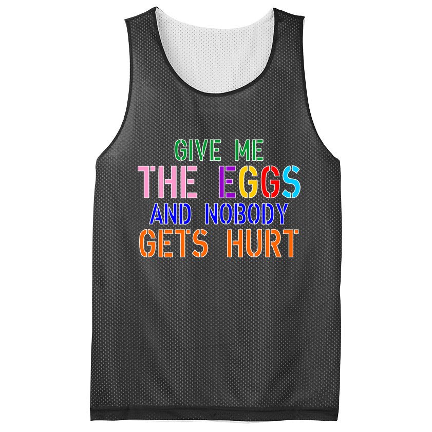 Give Me The Eggs and Nobody Gets Hurt Easter Egg Hunt Mesh Reversible Basketball Jersey Tank