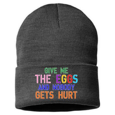 Give Me The Eggs and Nobody Gets Hurt Easter Egg Hunt Sustainable Knit Beanie