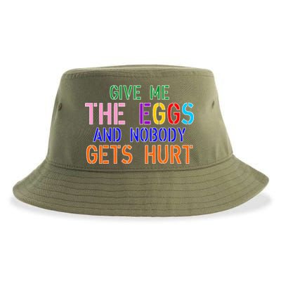 Give Me The Eggs and Nobody Gets Hurt Easter Egg Hunt Sustainable Bucket Hat