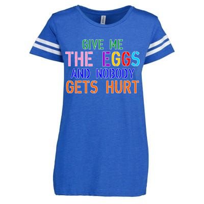 Give Me The Eggs and Nobody Gets Hurt Easter Egg Hunt Enza Ladies Jersey Football T-Shirt