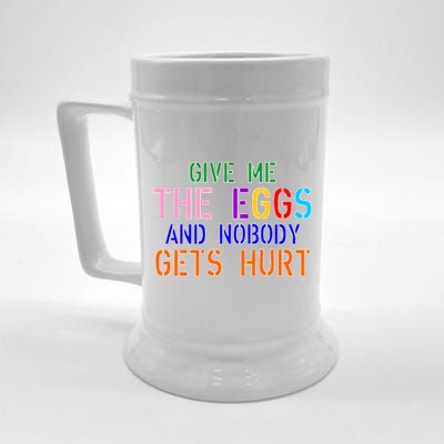 Give Me The Eggs and Nobody Gets Hurt Easter Egg Hunt Beer Stein