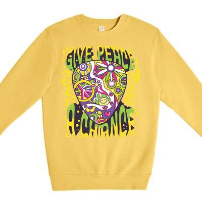 Give Peace A Chance Hippie Guitar Pick Premium Crewneck Sweatshirt