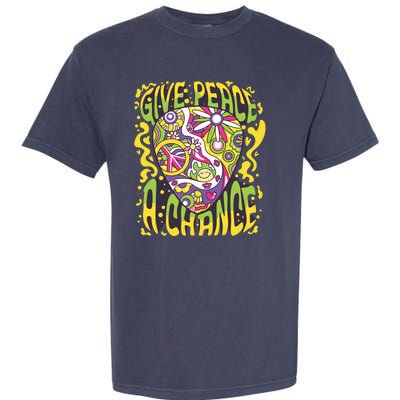 Give Peace A Chance Hippie Guitar Pick Garment-Dyed Heavyweight T-Shirt