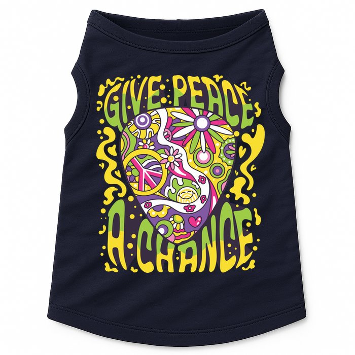 Give Peace A Chance Hippie Guitar Pick Doggie Tank
