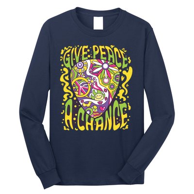 Give Peace A Chance Hippie Guitar Pick Long Sleeve Shirt