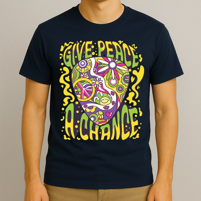 Give Peace A Chance Hippie Guitar Pick T-Shirt