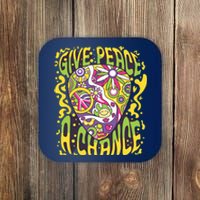 Give Peace A Chance Hippie Guitar Pick Coaster