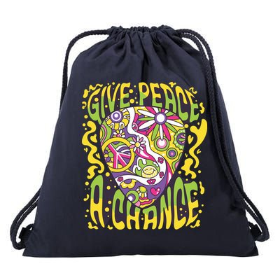 Give Peace A Chance Hippie Guitar Pick Drawstring Bag