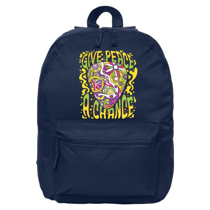 Give Peace A Chance Hippie Guitar Pick 16 in Basic Backpack