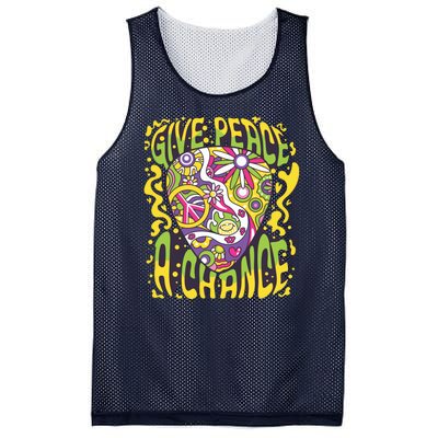 Give Peace A Chance Hippie Guitar Pick Mesh Reversible Basketball Jersey Tank