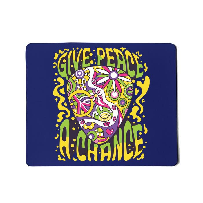 Give Peace A Chance Hippie Guitar Pick Mousepad