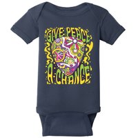 Give Peace A Chance Hippie Guitar Pick Baby Bodysuit