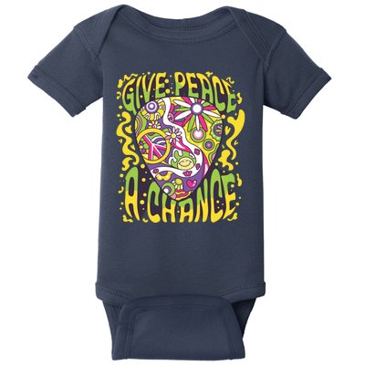 Give Peace A Chance Hippie Guitar Pick Baby Bodysuit