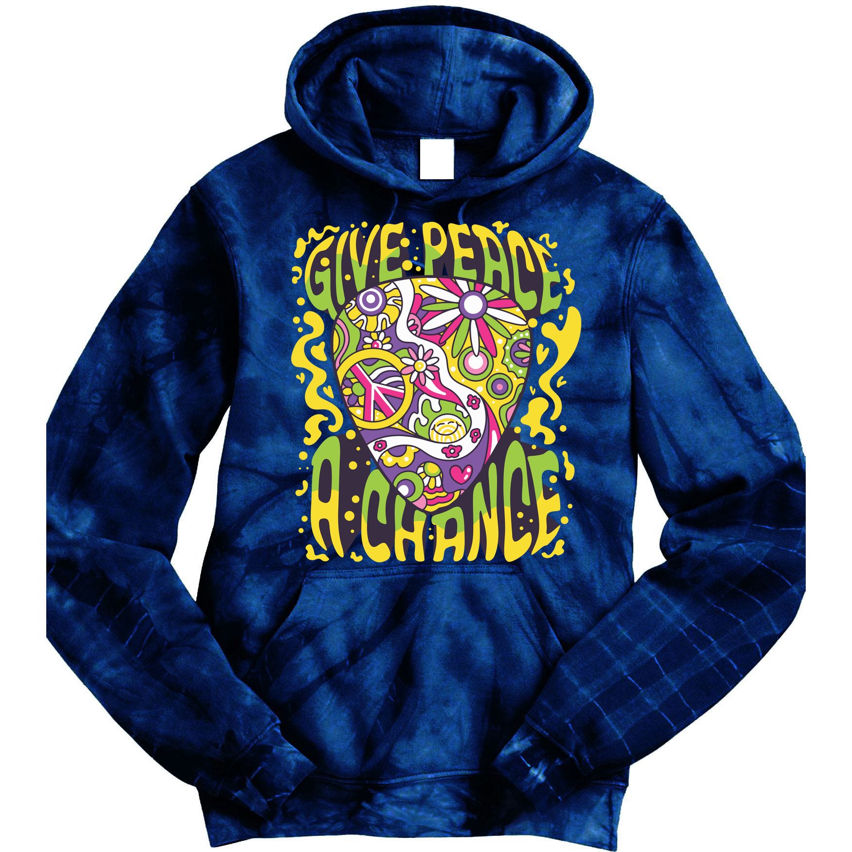 Give Peace A Chance Hippie Guitar Pick Tie Dye Hoodie
