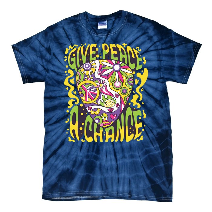 Give Peace A Chance Hippie Guitar Pick Tie-Dye T-Shirt