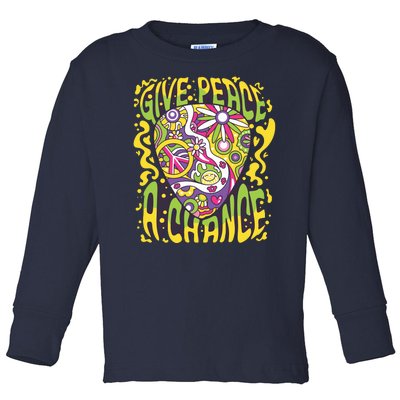 Give Peace A Chance Hippie Guitar Pick Toddler Long Sleeve Shirt