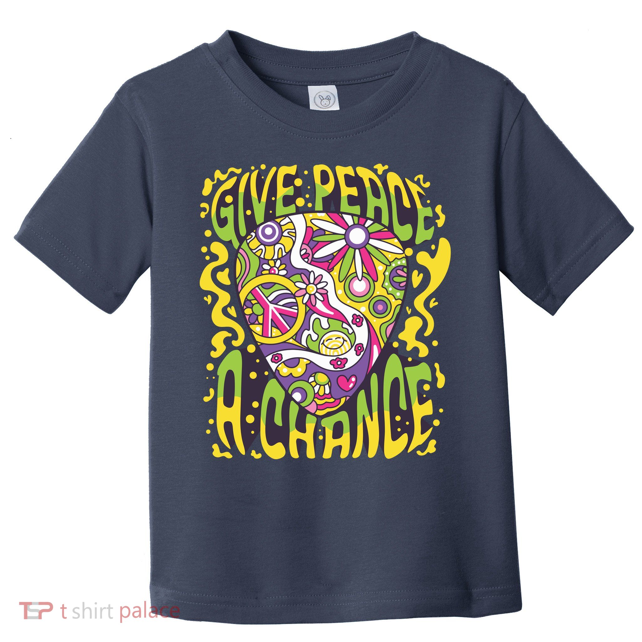 Give Peace A Chance Hippie Guitar Pick Toddler T-Shirt
