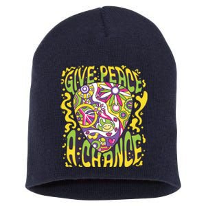 Give Peace A Chance Hippie Guitar Pick Short Acrylic Beanie