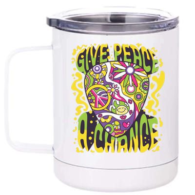 Give Peace A Chance Hippie Guitar Pick 12 oz Stainless Steel Tumbler Cup