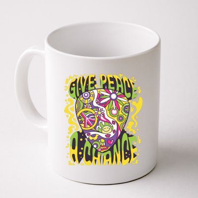 Give Peace A Chance Hippie Guitar Pick Coffee Mug