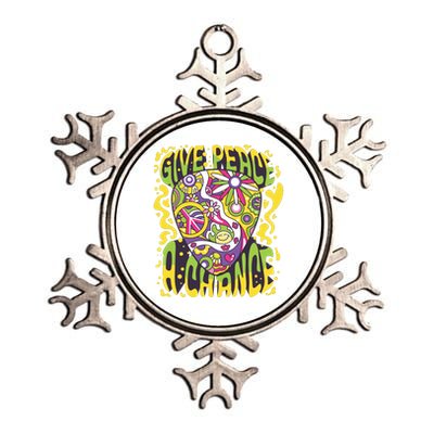 Give Peace A Chance Hippie Guitar Pick Metallic Star Ornament