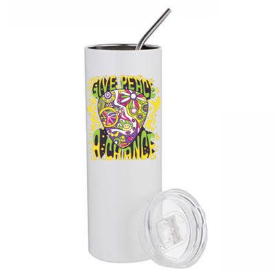 Give Peace A Chance Hippie Guitar Pick Stainless Steel Tumbler