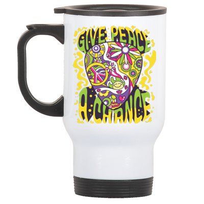 Give Peace A Chance Hippie Guitar Pick Stainless Steel Travel Mug