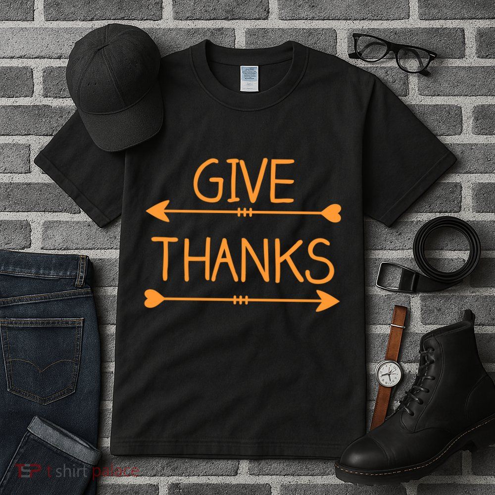 Give Thanks Arrows Heart Thanksgiving Tall T-Shirt