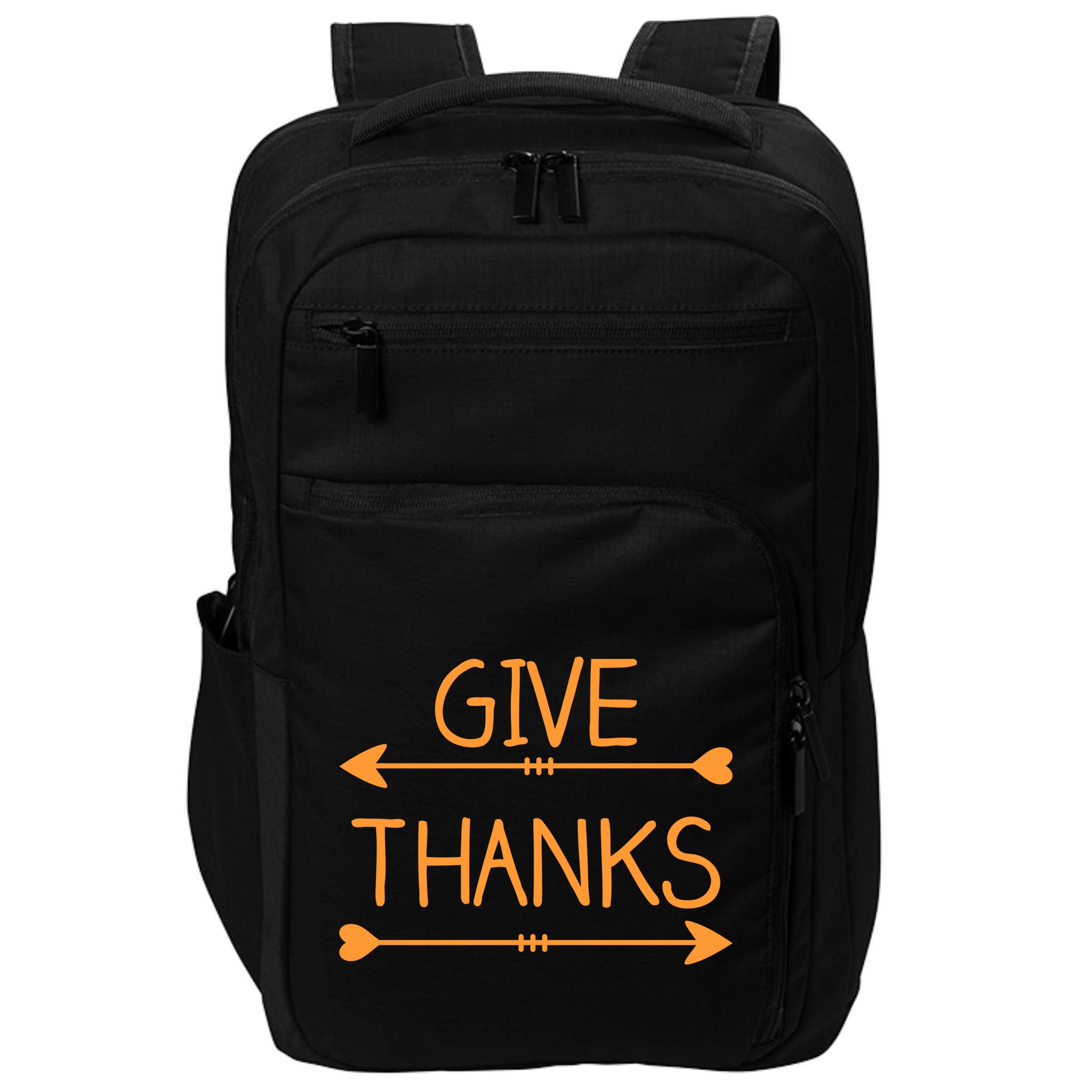 Give Thanks Arrows Heart Thanksgiving Impact Tech Backpack