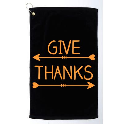 Give Thanks Arrows Heart Thanksgiving Golf Towel