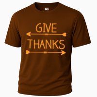 Give Thanks Arrows Heart Thanksgiving Cooling Performance Crew T-Shirt