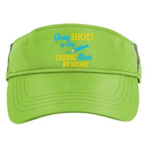 Givings Shots By Day and Taking Shots By Night Nurse Adult Drive Performance Visor