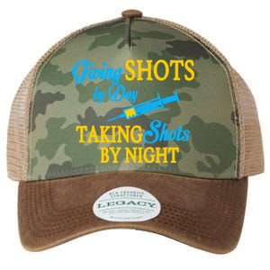 Givings Shots By Day and Taking Shots By Night Nurse Legacy Tie Dye Trucker Hat