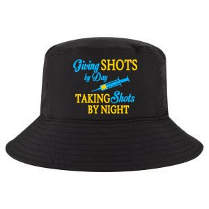 Givings Shots By Day and Taking Shots By Night Nurse Cool Comfort Performance Bucket Hat