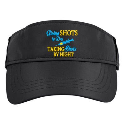 Givings Shots By Day and Taking Shots By Night Nurse Adult Drive Performance Visor