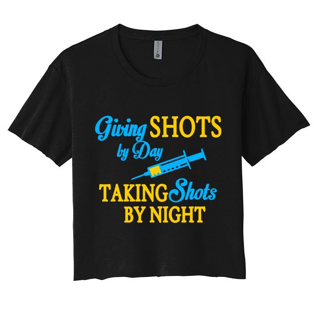 Givings Shots By Day and Taking Shots By Night Nurse Crop Top