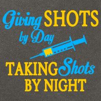 Givings Shots By Day and Taking Shots By Night Nurse Cotton Canvas Backpack