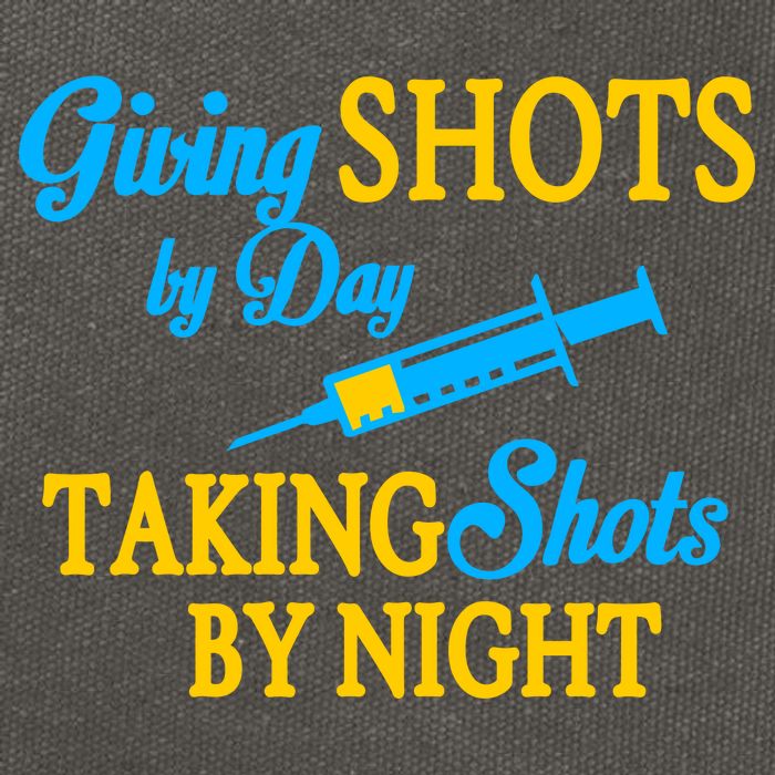 Givings Shots By Day and Taking Shots By Night Nurse Cotton Canvas Backpack