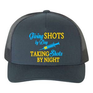 Givings Shots By Day and Taking Shots By Night Nurse Yupoong Adult 5-Panel Trucker Hat