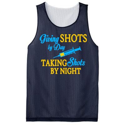 Givings Shots By Day and Taking Shots By Night Nurse Mesh Reversible Basketball Jersey Tank