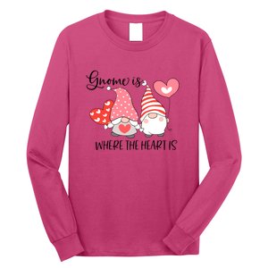 Gnome Is Where The Heart Is Gift For Valentine Day Long Sleeve Shirt