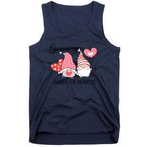 Gnome Is Where The Heart Is Gift For Valentine Day Tank Top