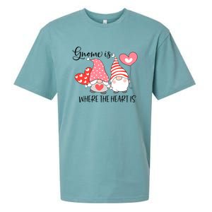 Gnome Is Where The Heart Is Gift For Valentine Day Sueded Cloud Jersey T-Shirt