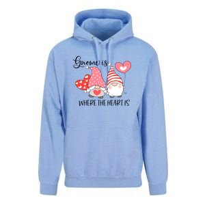 Gnome Is Where The Heart Is Gift For Valentine Day Unisex Surf Hoodie