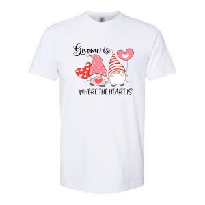 Gnome Is Where The Heart Is Gift For Valentine Day Softstyle CVC T-Shirt