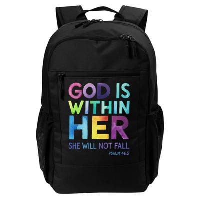 God Is Within Her She Will Not Fail Psalm 465 Religious Gift Daily Commute Backpack